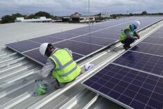 crew installing solars on a home in Summerlin Las Vegas